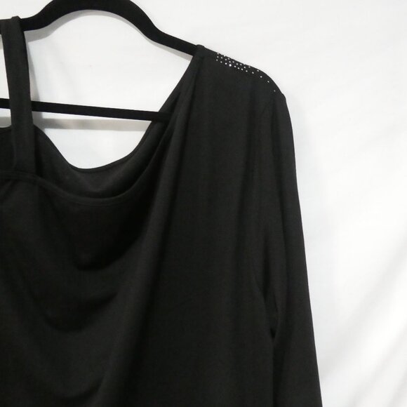 SHEIN - Curve | 2XL | Black Sequined Cut-Out / Cold Shoulder Long Sleeve Shirt - Picture 11 of 14